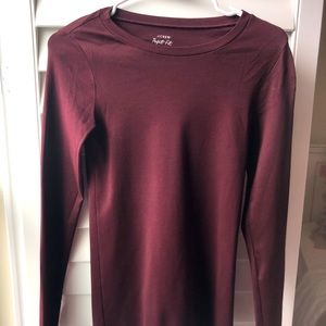 J Crew Perfect Fit Maroon Long Sleeve